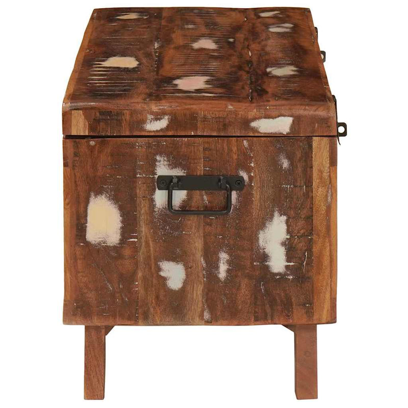 vidaXL Tároló Doboz zárral 70 x 35 x 40 cm tömör újrahasznosított fa