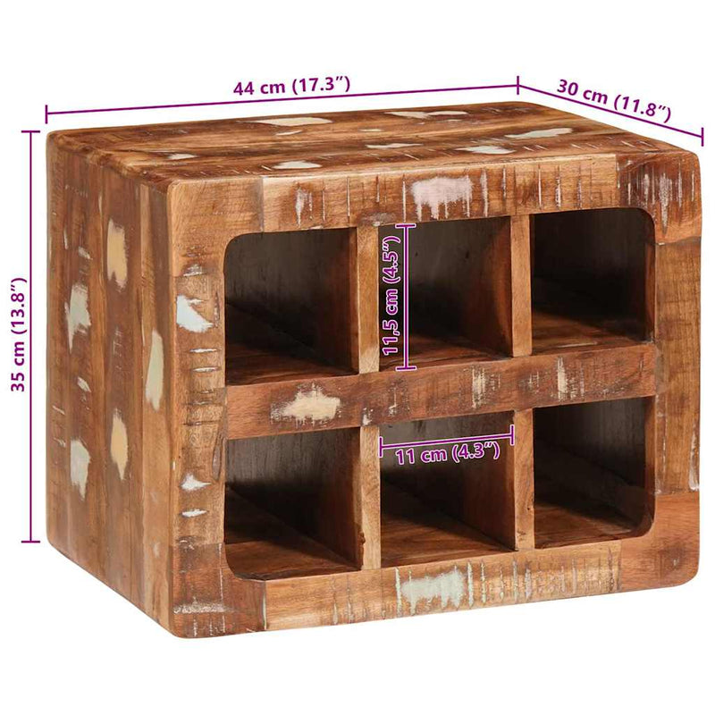 vidaXL Borágas Barna 44 x 30 x 35 cm Tömör újrahasznosított fa