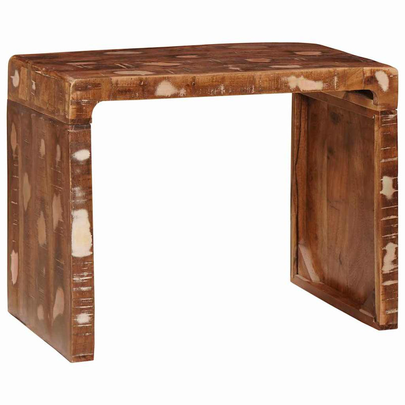 vidaXL Végasztal 60 x 35 x 45 cm tömör újrahasznosított fa