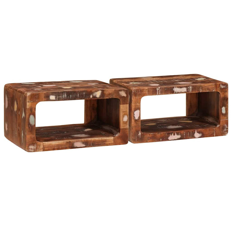 vidaXL Éjjeliszekrények 45 x 30 x 24 cm tömör újrahasznosított fa