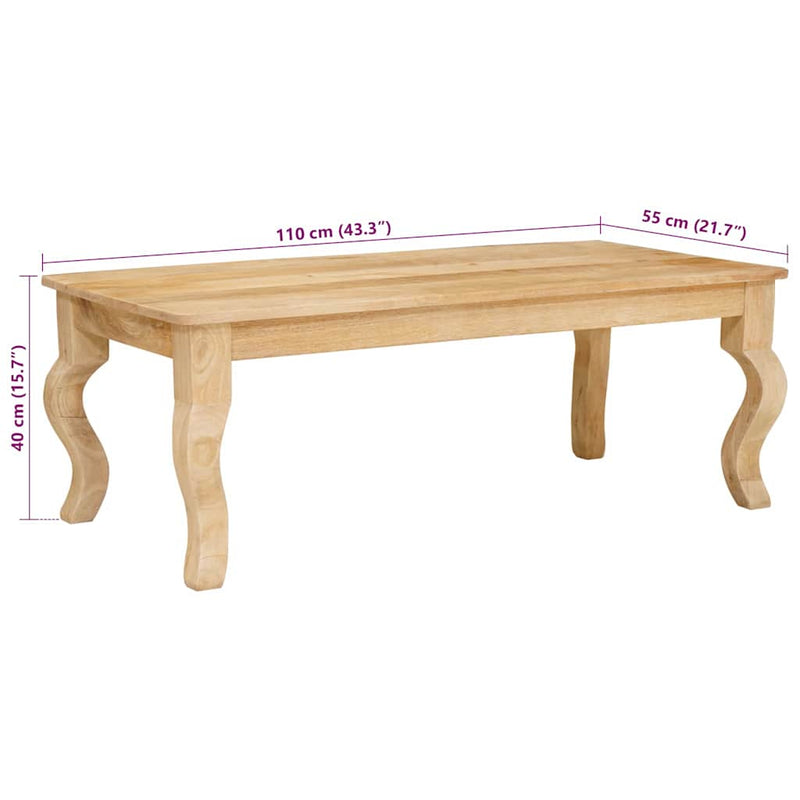 vidaXL Dohányzóasztal Barna 100 x 55 x 40 cm tömör mangófa