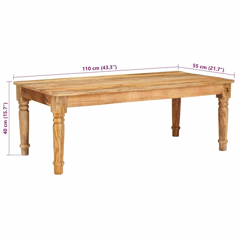 vidaXL Dohányzóasztal Barna 100 x 55 x 40 cm tömör mangófa