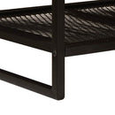 vidaXL Dohányzóasztal Barna és fekete 110 x 55 x 35 cm Tömör Mangófát