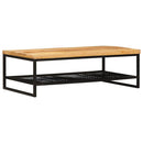 vidaXL Dohányzóasztal Barna és fekete 110 x 55 x 35 cm Tömör Mangófát