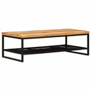 vidaXL Dohányzóasztal Barna és fekete 110 x 55 x 35 cm Tömör Mangófát