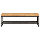 vidaXL Dohányzóasztal Barna és fekete 110 x 55 x 35 cm Tömör Mangófát