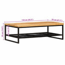 vidaXL Dohányzóasztal Barna és fekete 110 x 55 x 35 cm Tömör Mangófát