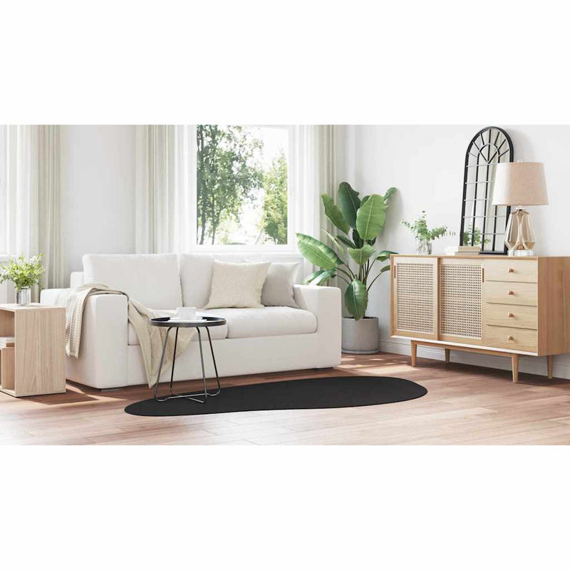 vidaXL Szőnyeg HUARTE Fekete 100 x 200 cm Poliészter