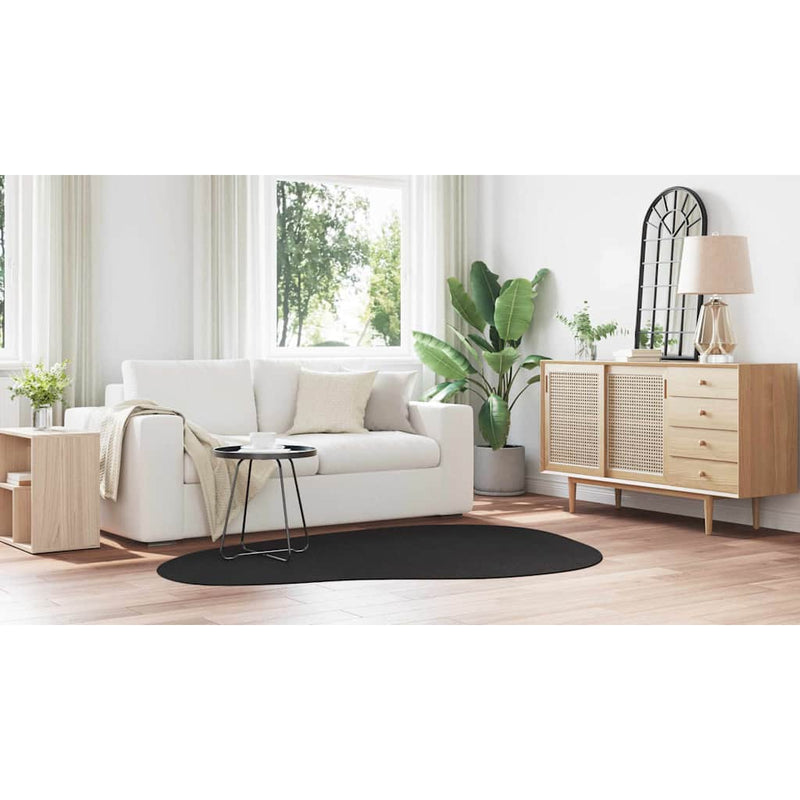 vidaXL Szőnyeg HUARTE Fekete 140 x 200 cm Poliészter