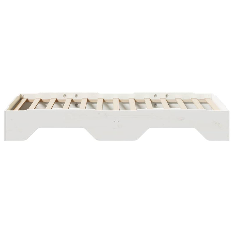 vidaXL ágy matrac nélkül rakásolható fehér 80x200 cm tömör fa