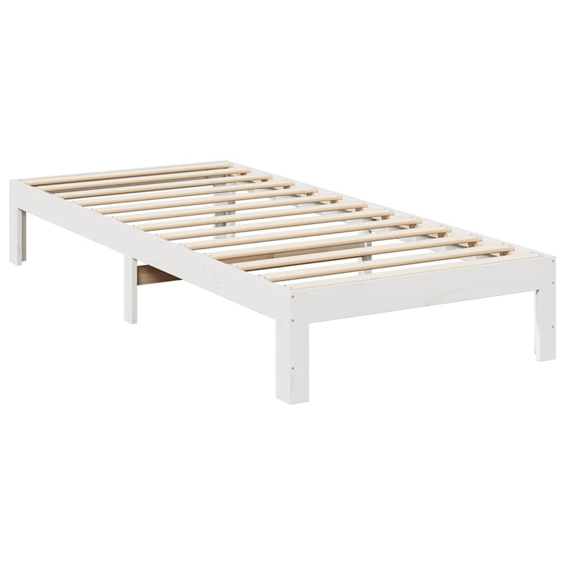 vidaXL fehér tömör fenyő ágykeret matrac nélkül 80 x 200 cm