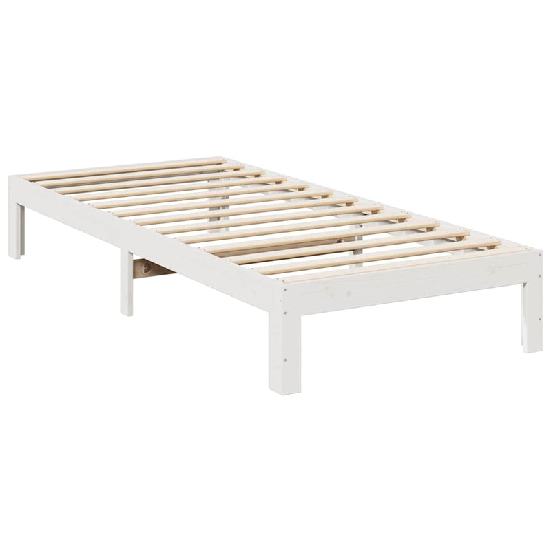 vidaXL fehér tömör fenyő ágykeret matrac nélkül 80 x 200 cm
