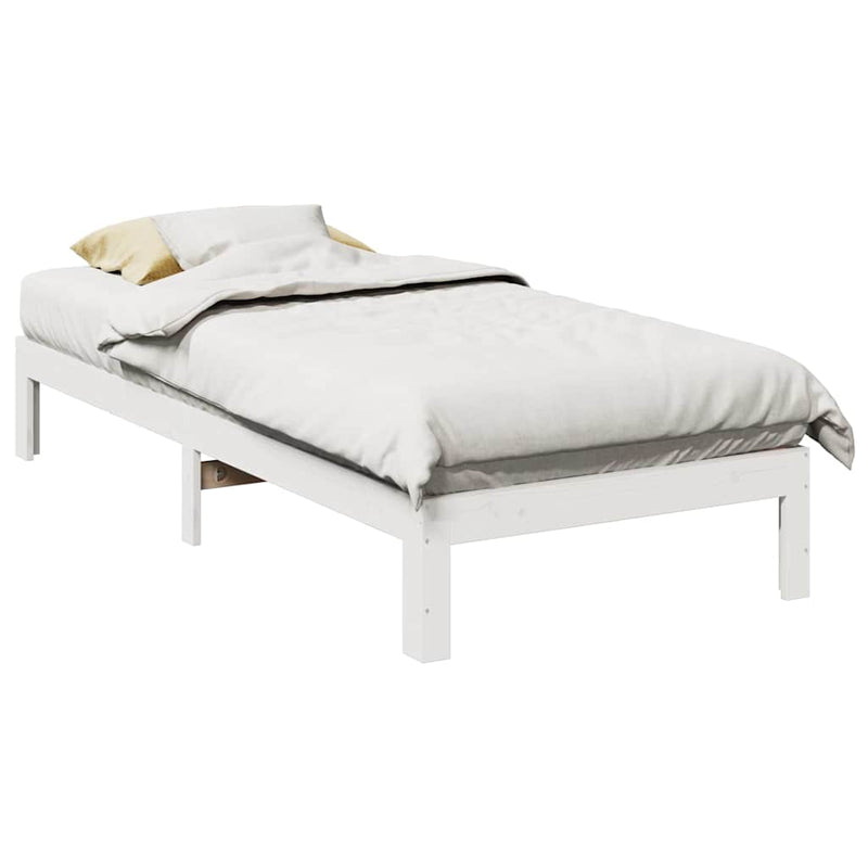 vidaXL fehér tömör fenyő ágykeret matrac nélkül 80 x 200 cm