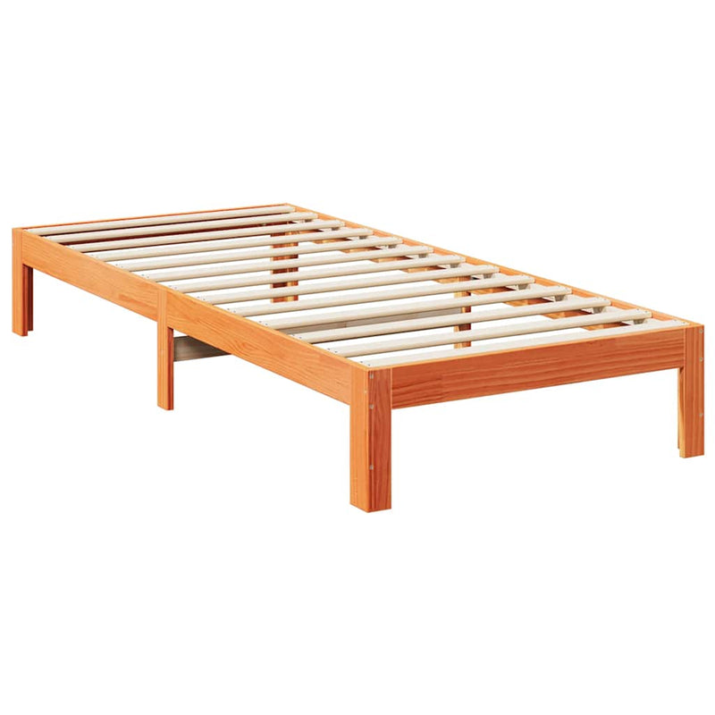 vidaXL viaszbarna tömör fenyő ágykeret matrac nélkül 80x200 cm