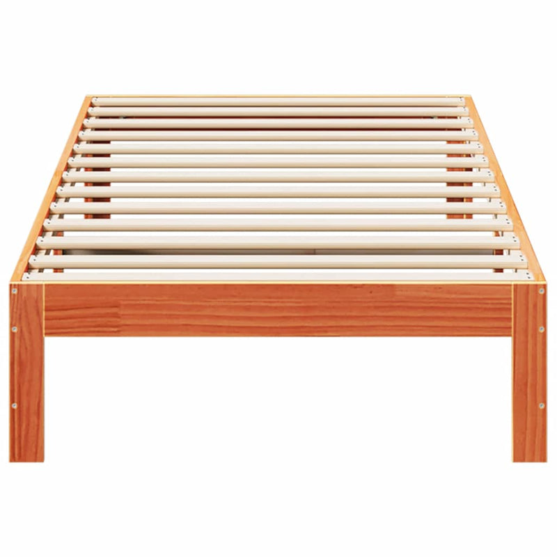 vidaXL viaszbarna tömör fenyő ágykeret matrac nélkül 80x200 cm