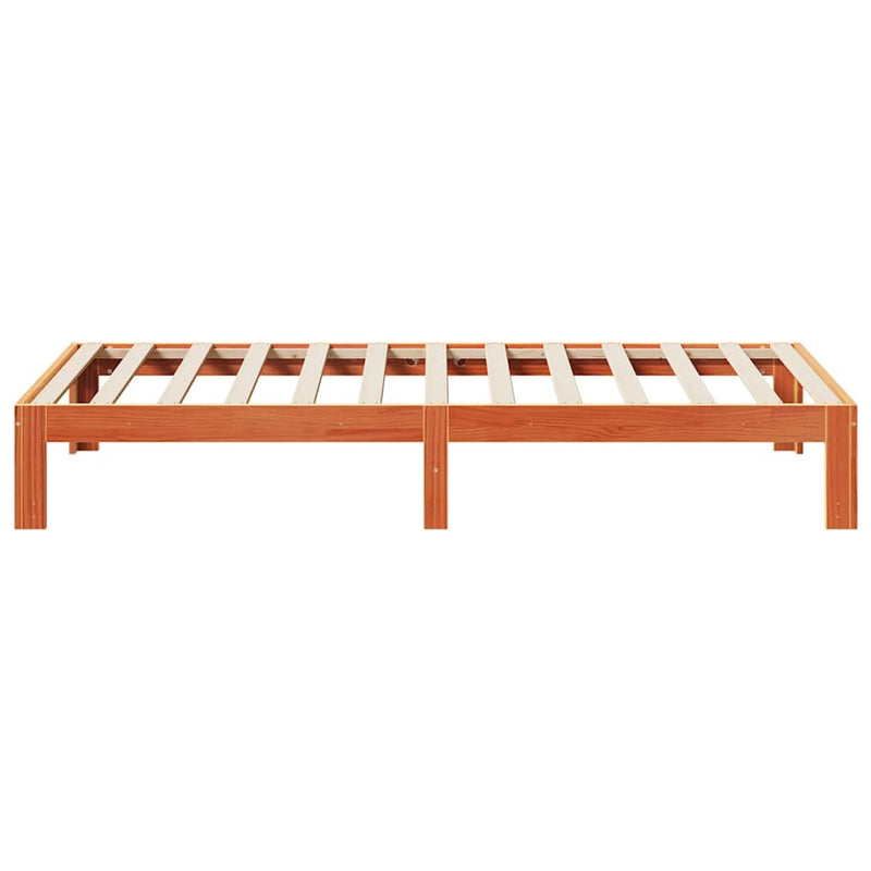vidaXL viaszbarna tömör fenyő ágykeret matrac nélkül 80x200 cm
