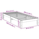 vidaXL viaszbarna tömör fenyő ágykeret matrac nélkül 80x200 cm