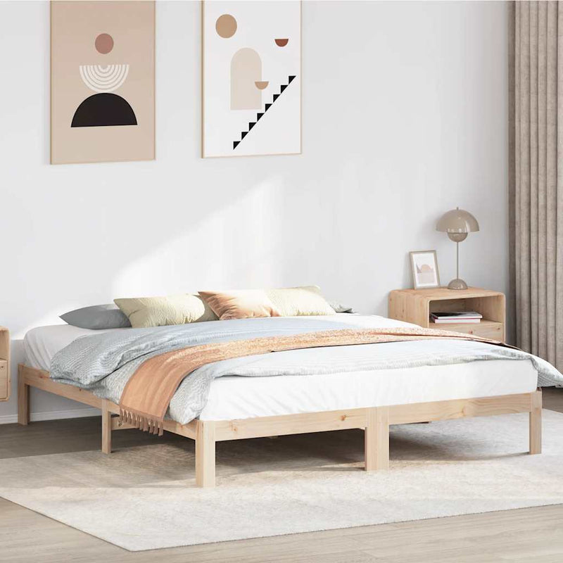 vidaXL tömör fenyőfa ágy matrac nélkül 160 x 200 cm