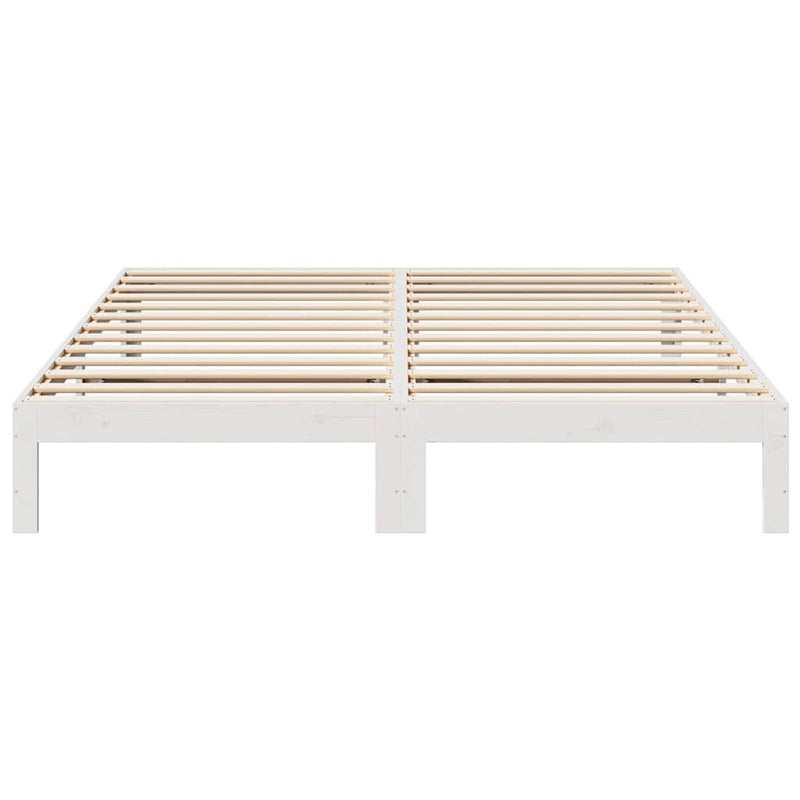 vidaXL fehér tömör fenyőfa ágy matrac nélkül 160 x 200 cm