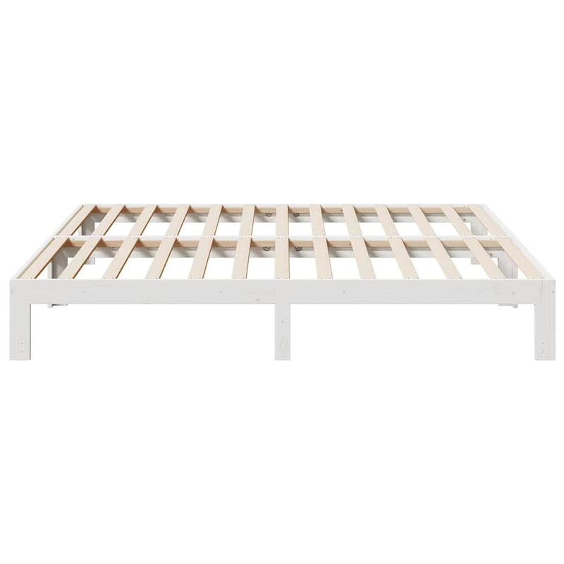 vidaXL fehér tömör fenyőfa ágy matrac nélkül 160 x 200 cm