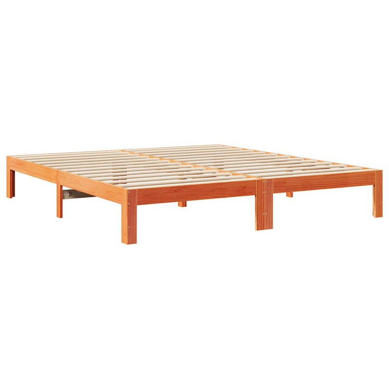 vidaXL viaszbarna tömör fenyőfa ágy matrac nélkül 160 x 200 cm