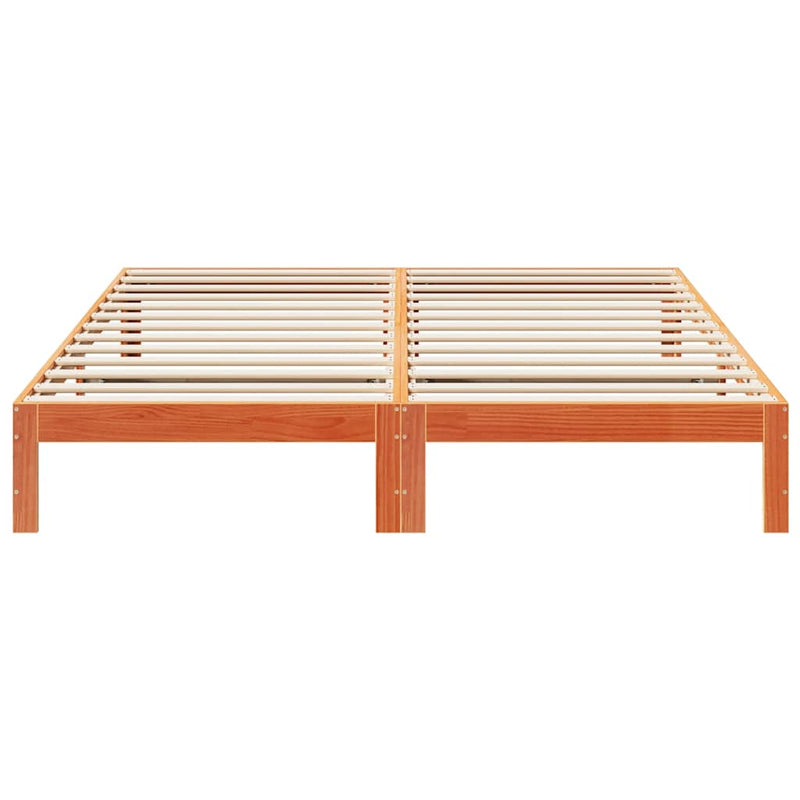 vidaXL viaszbarna tömör fenyőfa ágy matrac nélkül 160 x 200 cm