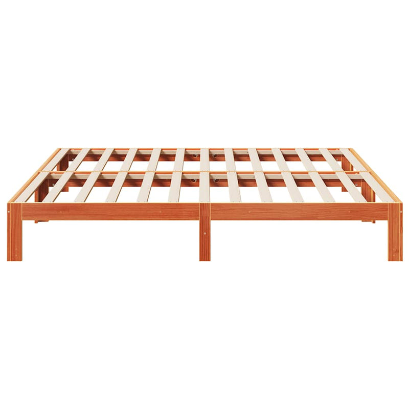 vidaXL viaszbarna tömör fenyőfa ágy matrac nélkül 160 x 200 cm