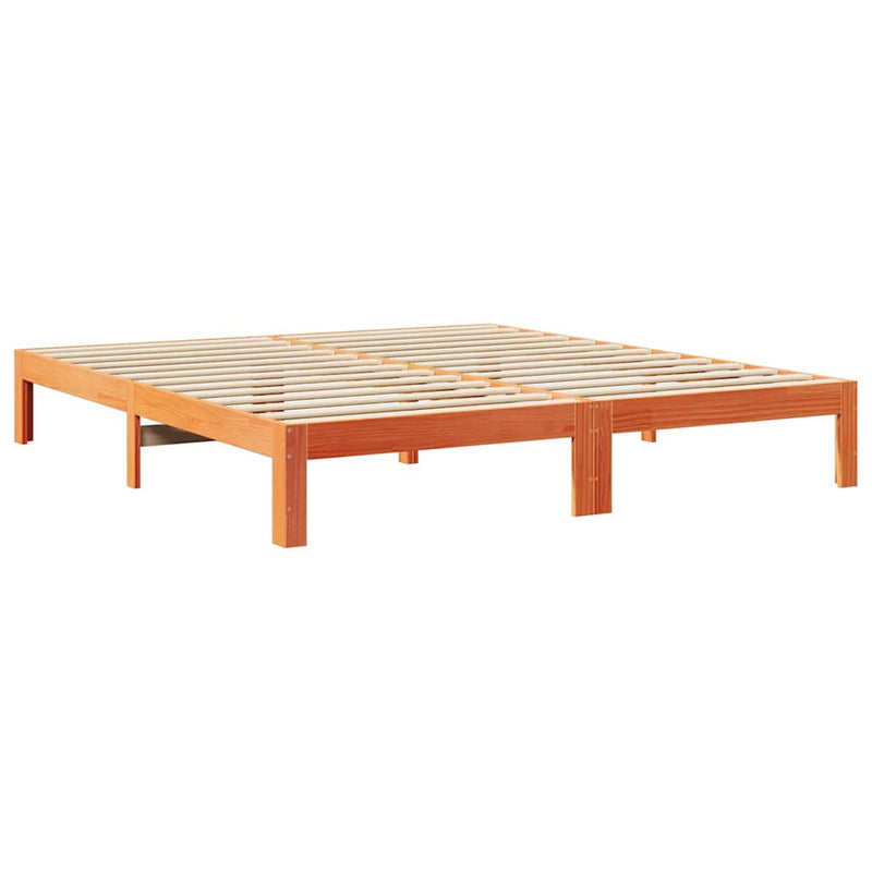 vidaXL viaszbarna tömör fenyőfa ágy matrac nélkül 160 x 200 cm