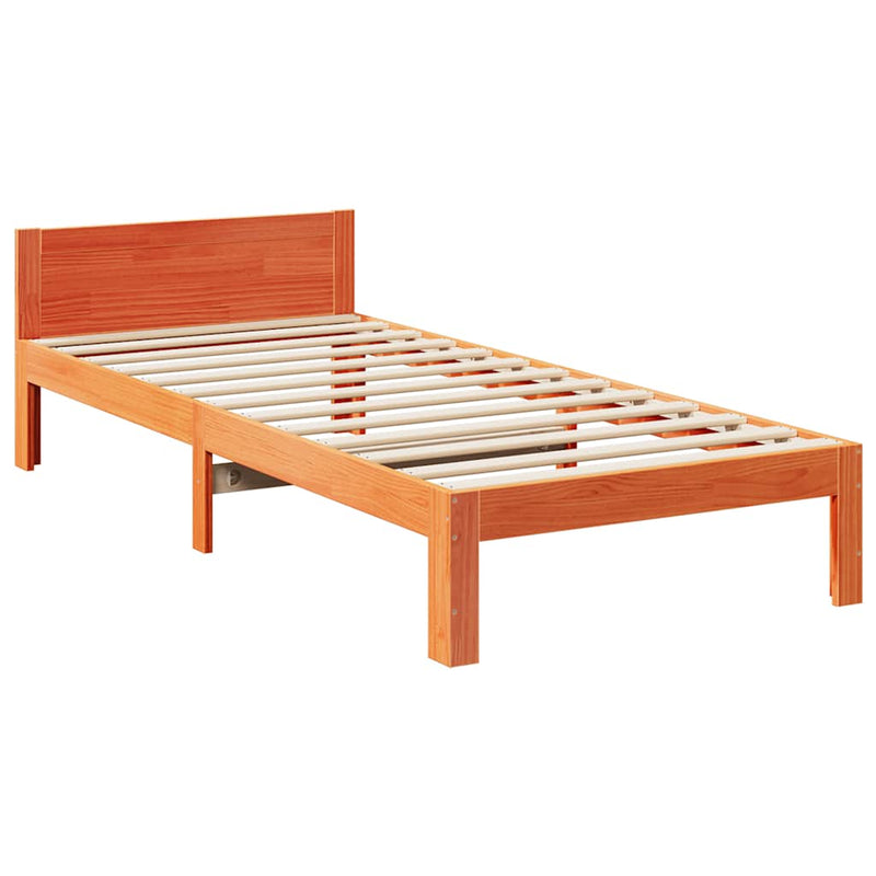 vidaXL viaszbarna tömör fenyő ágykeret matrac nélkül 80x200 cm