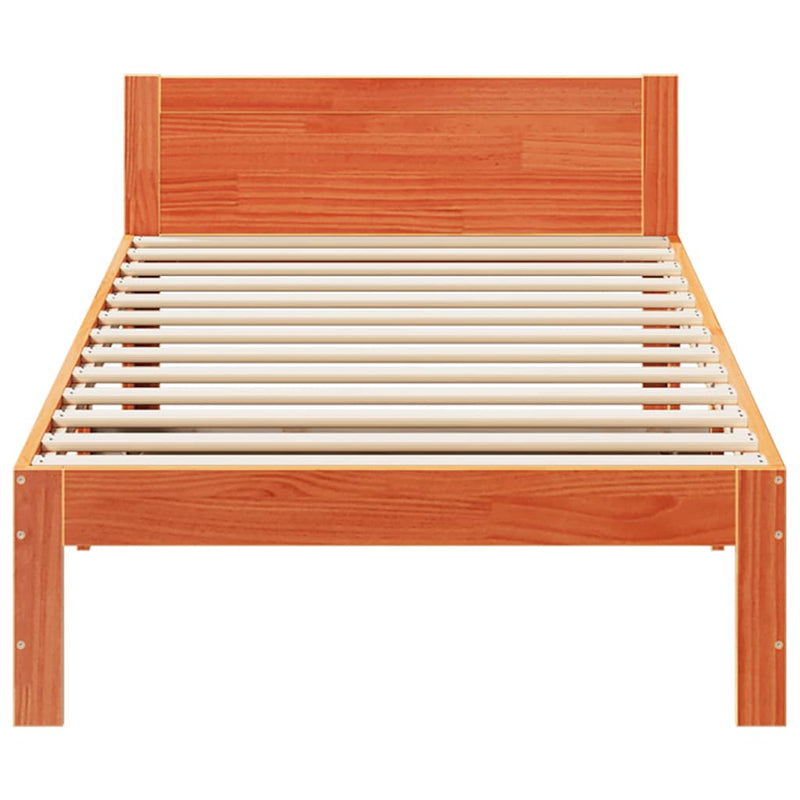 vidaXL viaszbarna tömör fenyő ágykeret matrac nélkül 80x200 cm