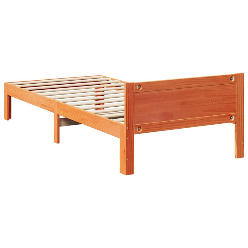 vidaXL viaszbarna tömör fenyő ágykeret matrac nélkül 80x200 cm