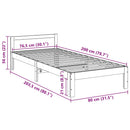 vidaXL viaszbarna tömör fenyő ágykeret matrac nélkül 80x200 cm
