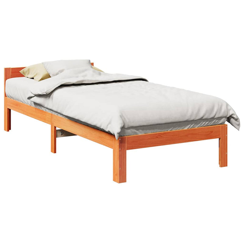 vidaXL viaszbarna tömör fenyő ágykeret matrac nélkül 80x200 cm