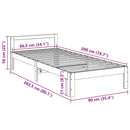 vidaXL tömör fenyőfa ágy matrac nélkül 90 x 200 cm