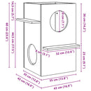 vidaXL Macskaház viaszbarna 43x43x60 cm tömör fa fenyőfa