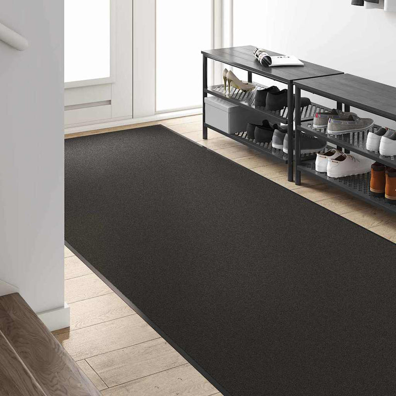 vidaXL Ajtószőnyeg Egyéb Fekete 120 x 250 cm Poliamid és PVC