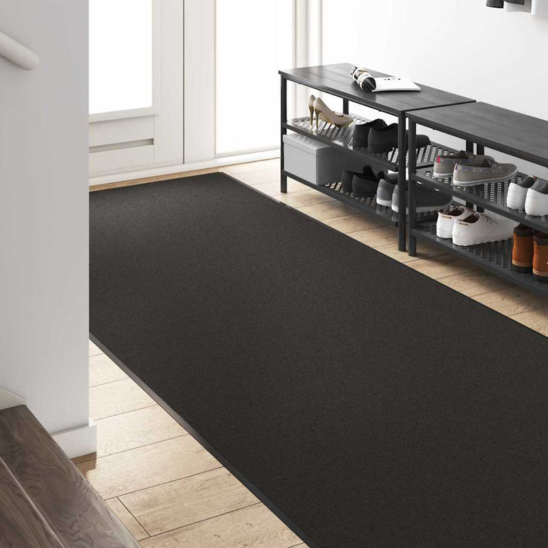 vidaXL Ajtószőnyeg Egyéb Fekete 120 x 350 cm Poliamid és PVC