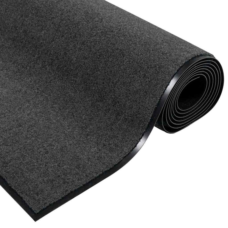 vidaXL Ajtószőnyeg Antracit és fekete 120 x 300 cm Poliamid és PVC