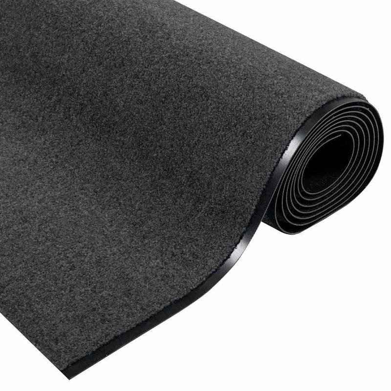 vidaXL Ajtószőnyeg Antracit és fekete 120 x 400 cm Poliamid és PVC