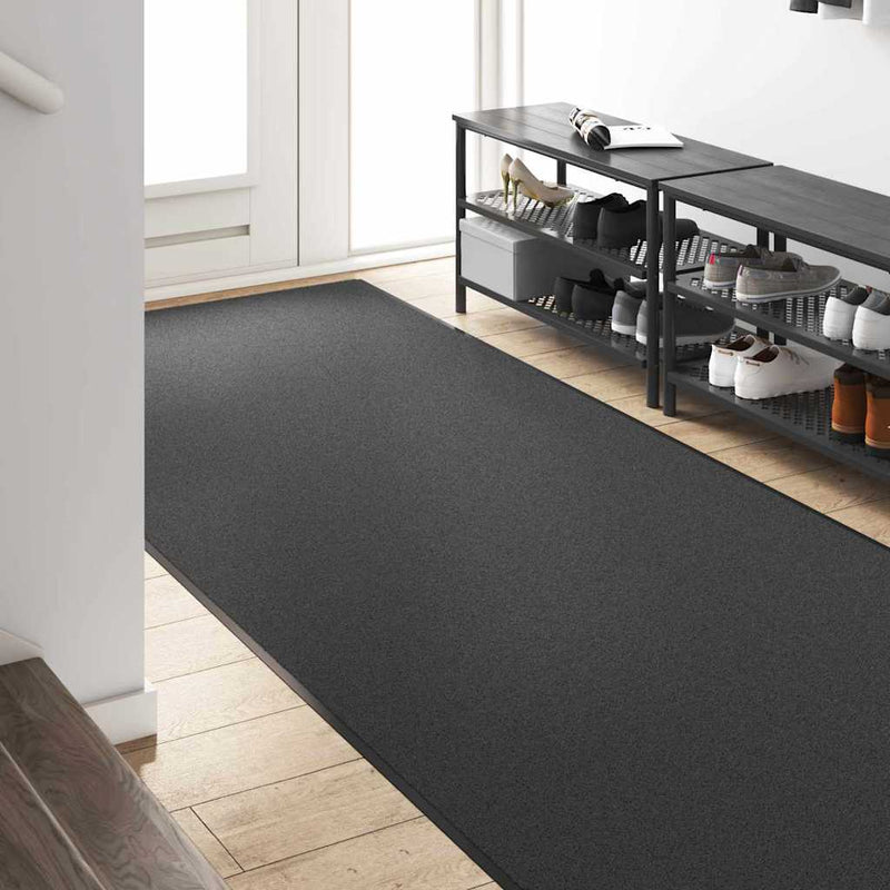 vidaXL Ajtószőnyeg Antracit és fekete 120 x 400 cm Poliamid és PVC