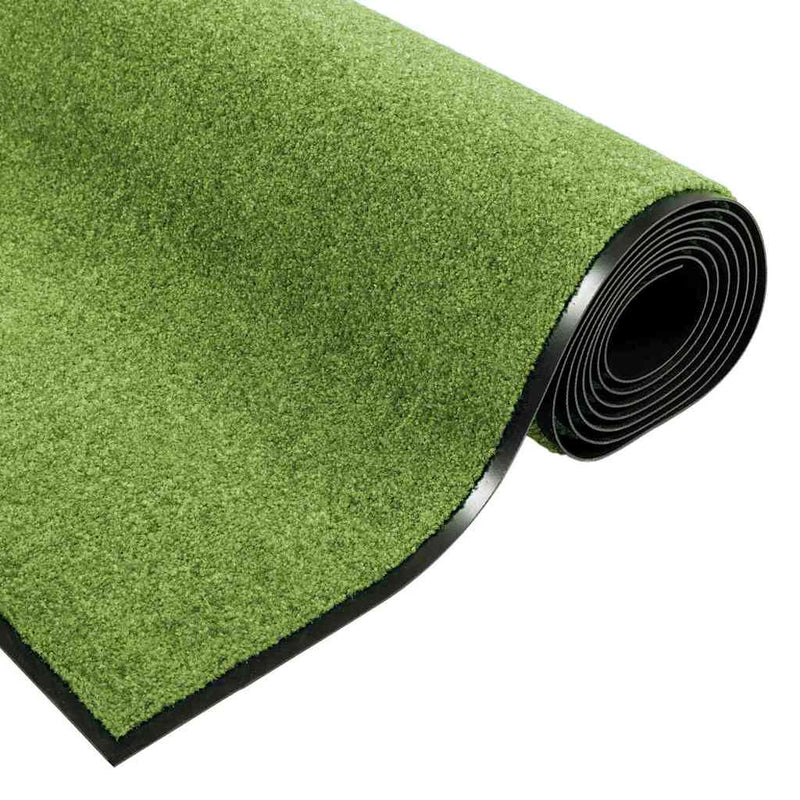 vidaXL Ajtószőnyeg Egyéb Zöld és Fekete 120 x 250 cm Poliamid és PVC