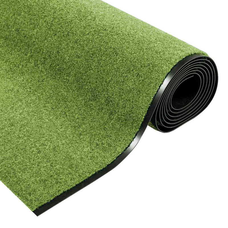vidaXL Ajtószőnyeg Egyéb Zöld és Fekete 120 x 400 cm Poliamid és PVC