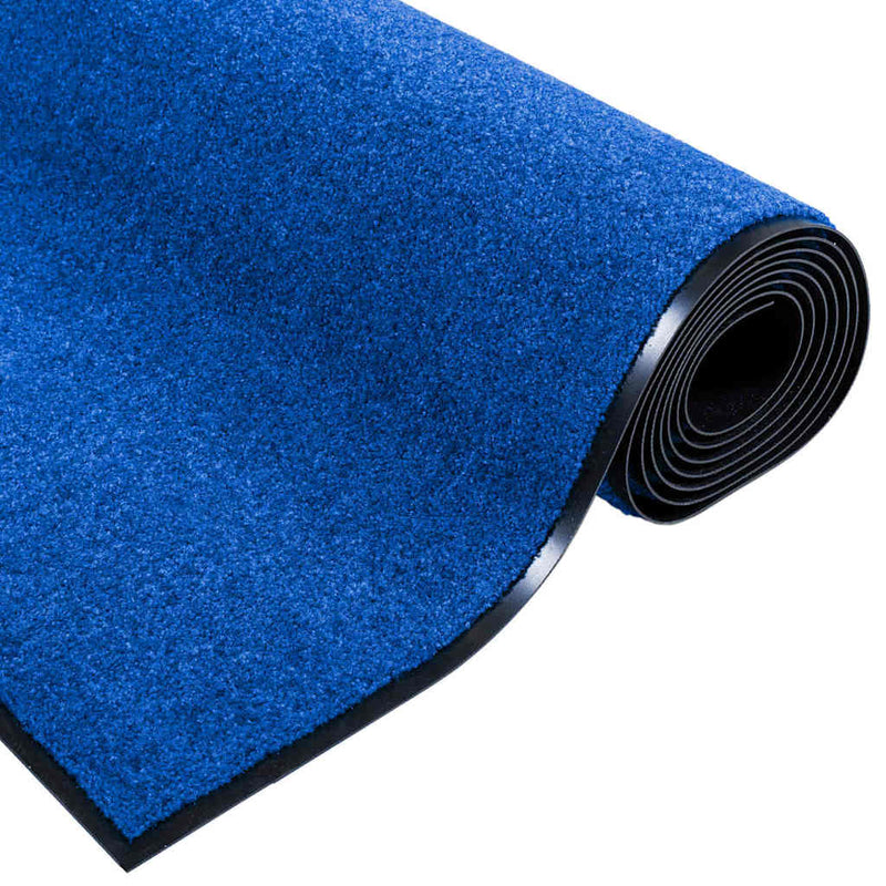 vidaXL Ajtószőnyeg Egyéb Kék és Fekete 120 x 250 cm Poliamid és PVC