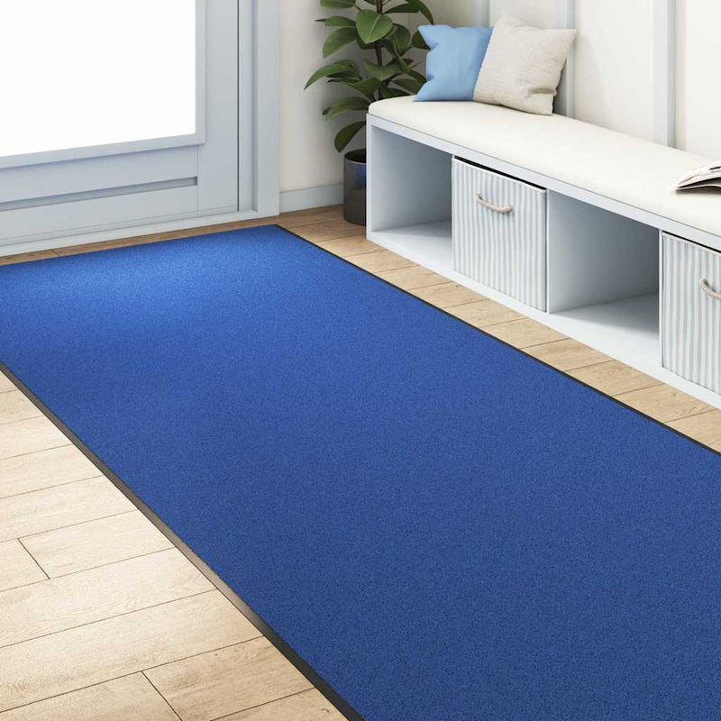 vidaXL Ajtószőnyeg Egyéb Kék és Fekete 120 x 350 cm Poliamid és PVC