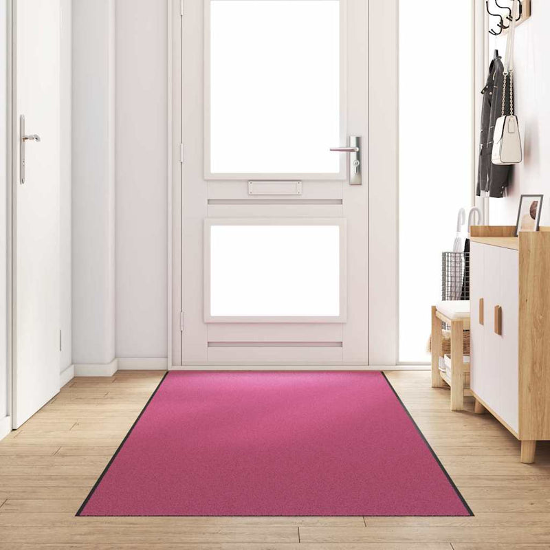 vidaXL Ajtószőnyeg Rózsaszín és Fekete 120 x 350 cm Poliamid és PVC
