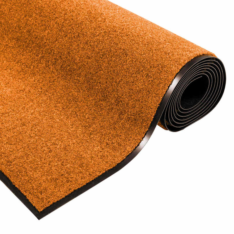 vidaXL Ajtószőnyeg Narancs és Fekete 120 x 250 cm Poliamid és PVC