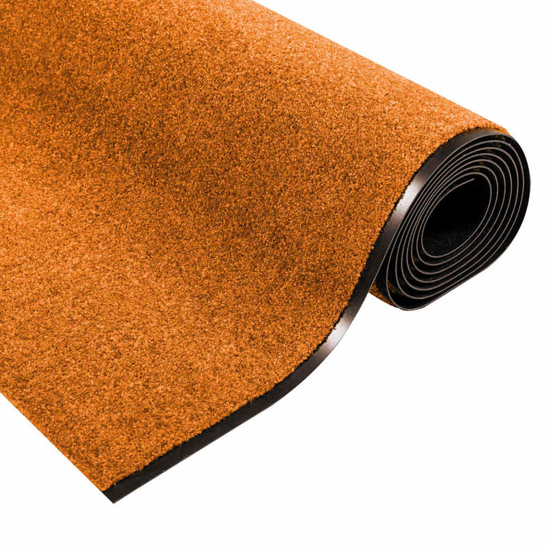 vidaXL Ajtószőnyeg Narancs és Fekete 120 x 400 cm Poliamid és PVC