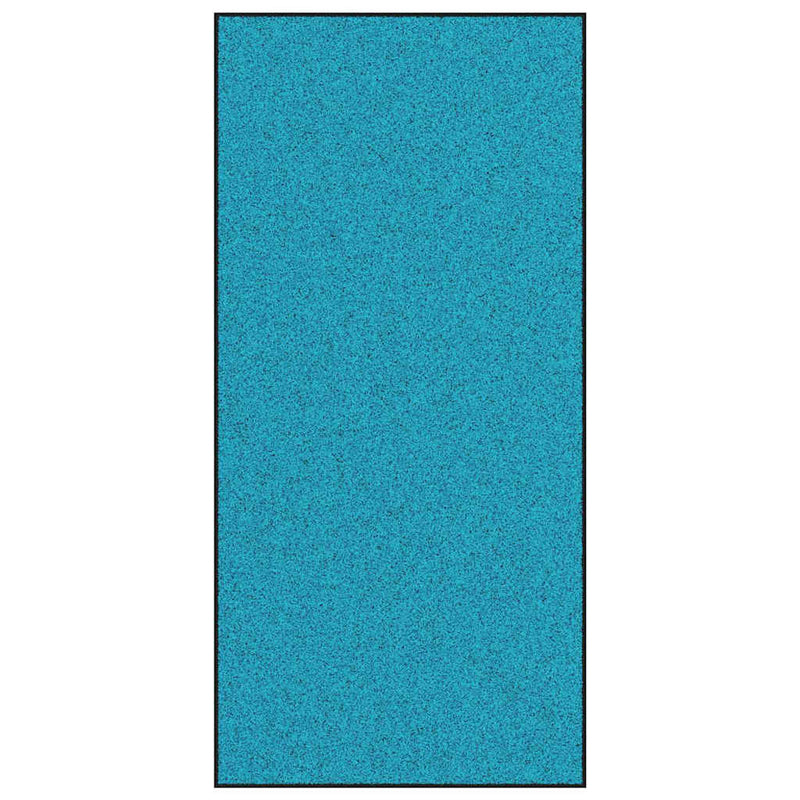 vidaXL Ajtószőnyeg Egyéb Cián és Fekete 120 x 250 cm Poliamid és PVC
