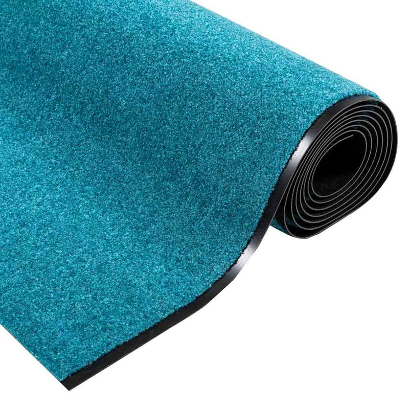 vidaXL Ajtószőnyeg Egyéb Cián és Fekete 120 x 400 cm Poliamid és PVC