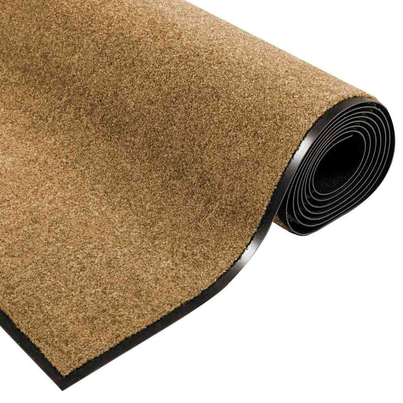 vidaXL Ajtószőnyeg Egyéb Krém és fekete 120 x 250 cm Poliamid és PVC